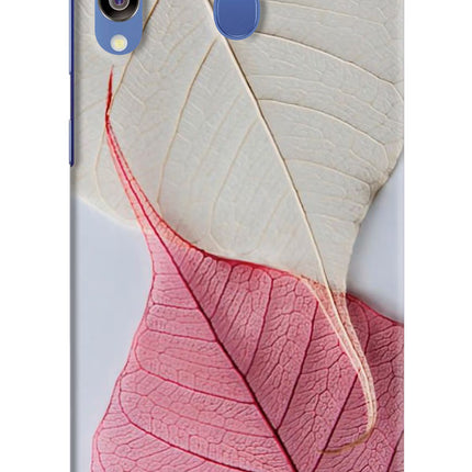 White Pink Leaf Samsung M30/A40s Hard Case Back Cover by Casekaro