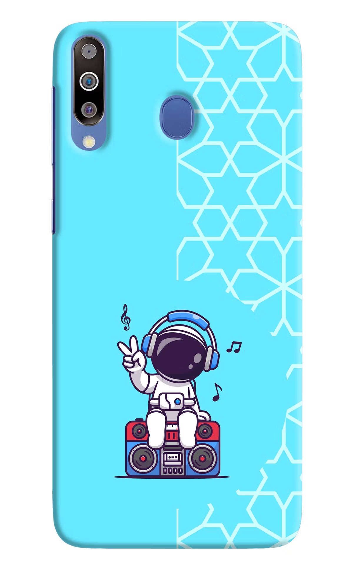 Cute Astronaut Chilling Samsung M30/A40s Hard Case Back Cover by Casekaro