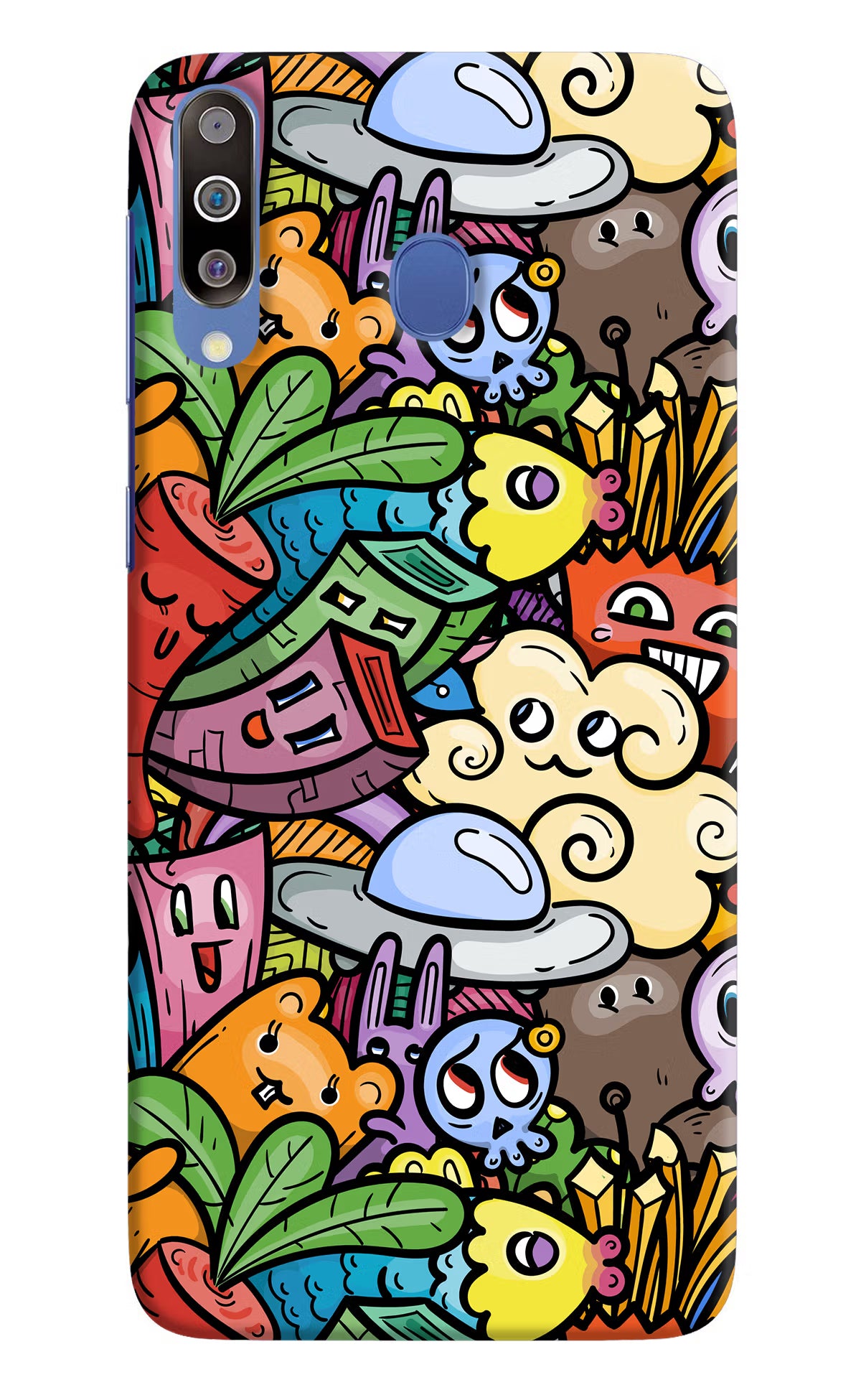 Veggie Doodle Samsung M30/A40s Hard Case Back Cover by Casekaro