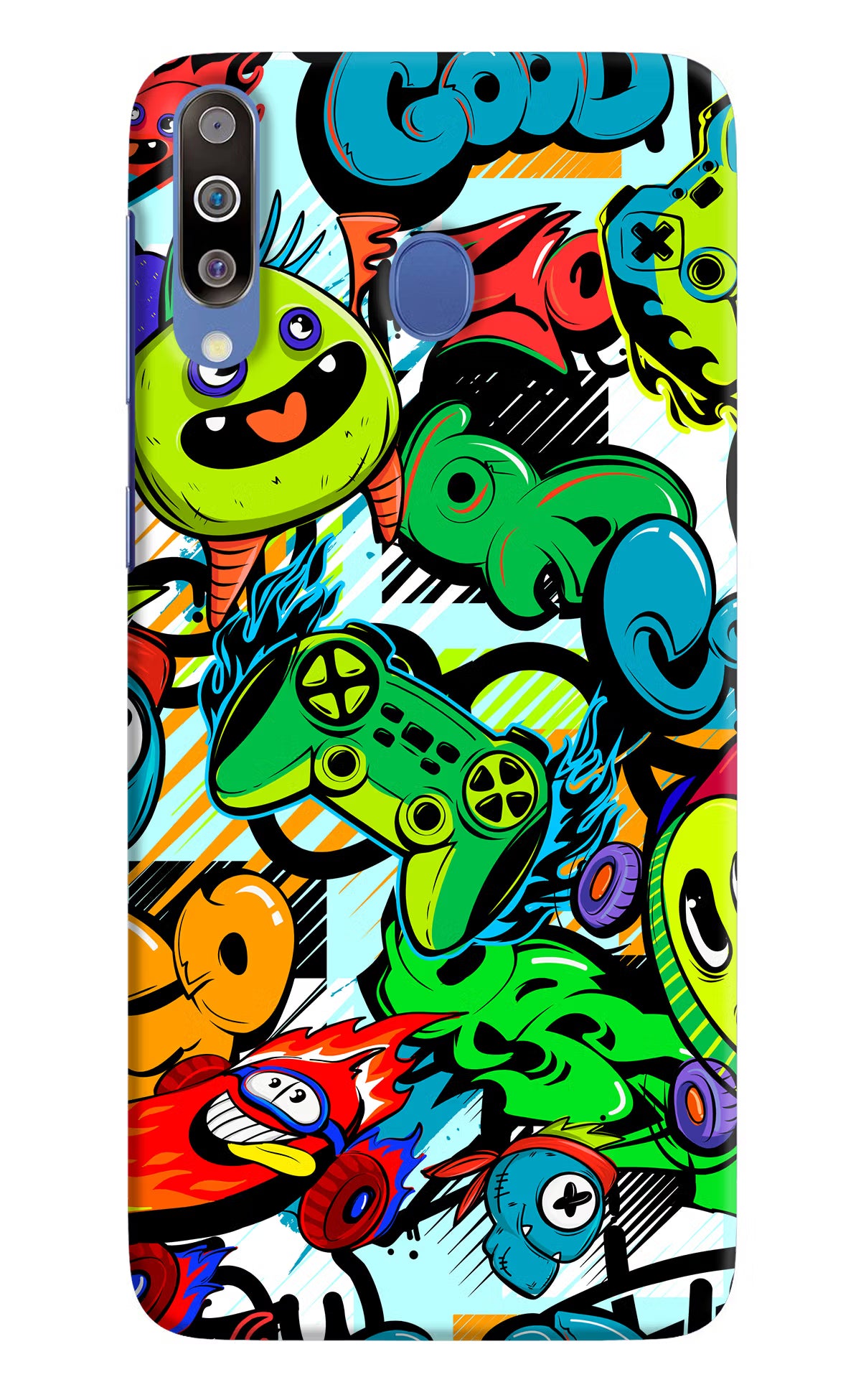 Game Doodle Samsung M30/A40s Hard Case Back Cover by Casekaro