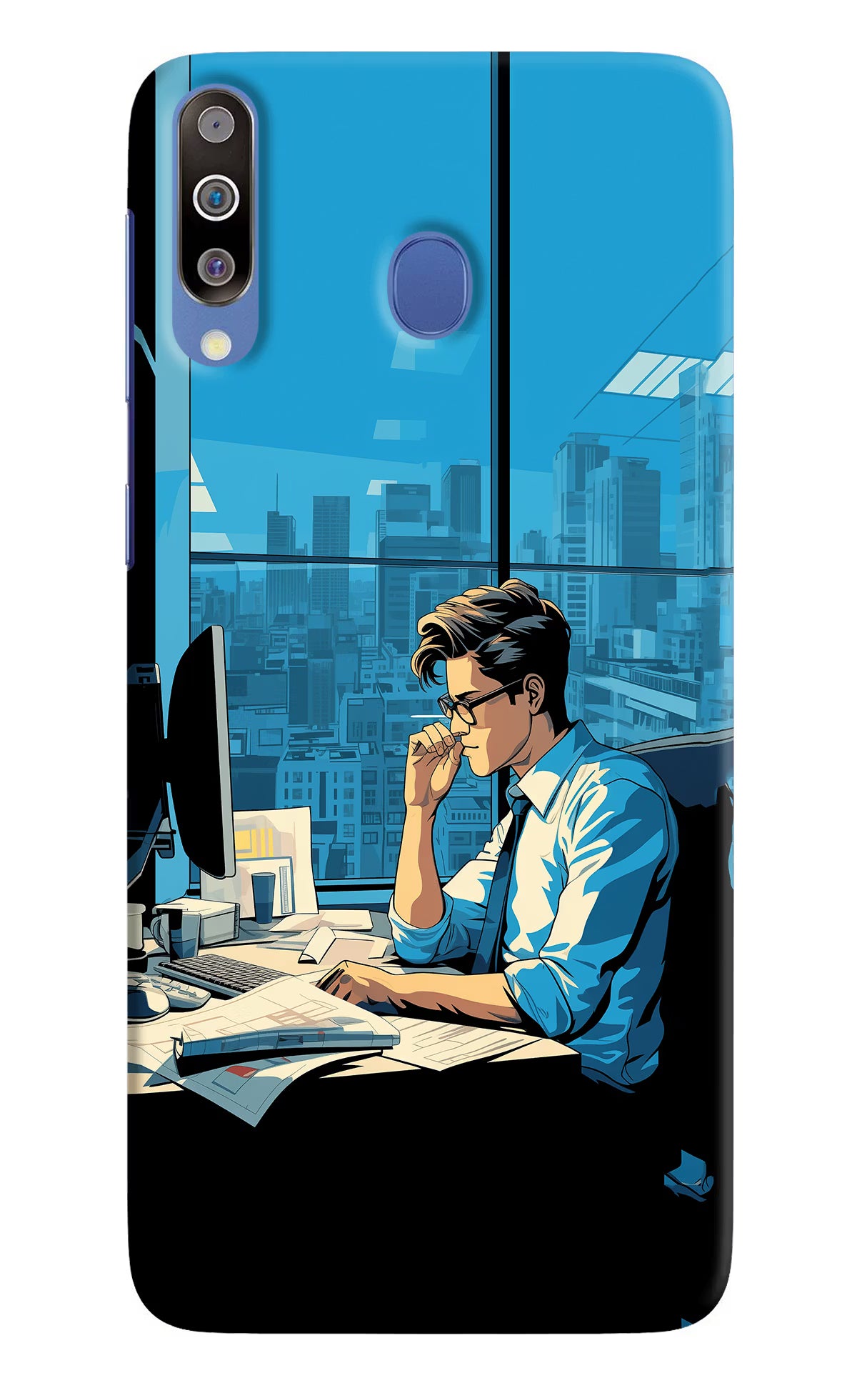 Focused Hustler (AI Generated) Samsung M30/A40s Hard Case Back Cover by Casekaro