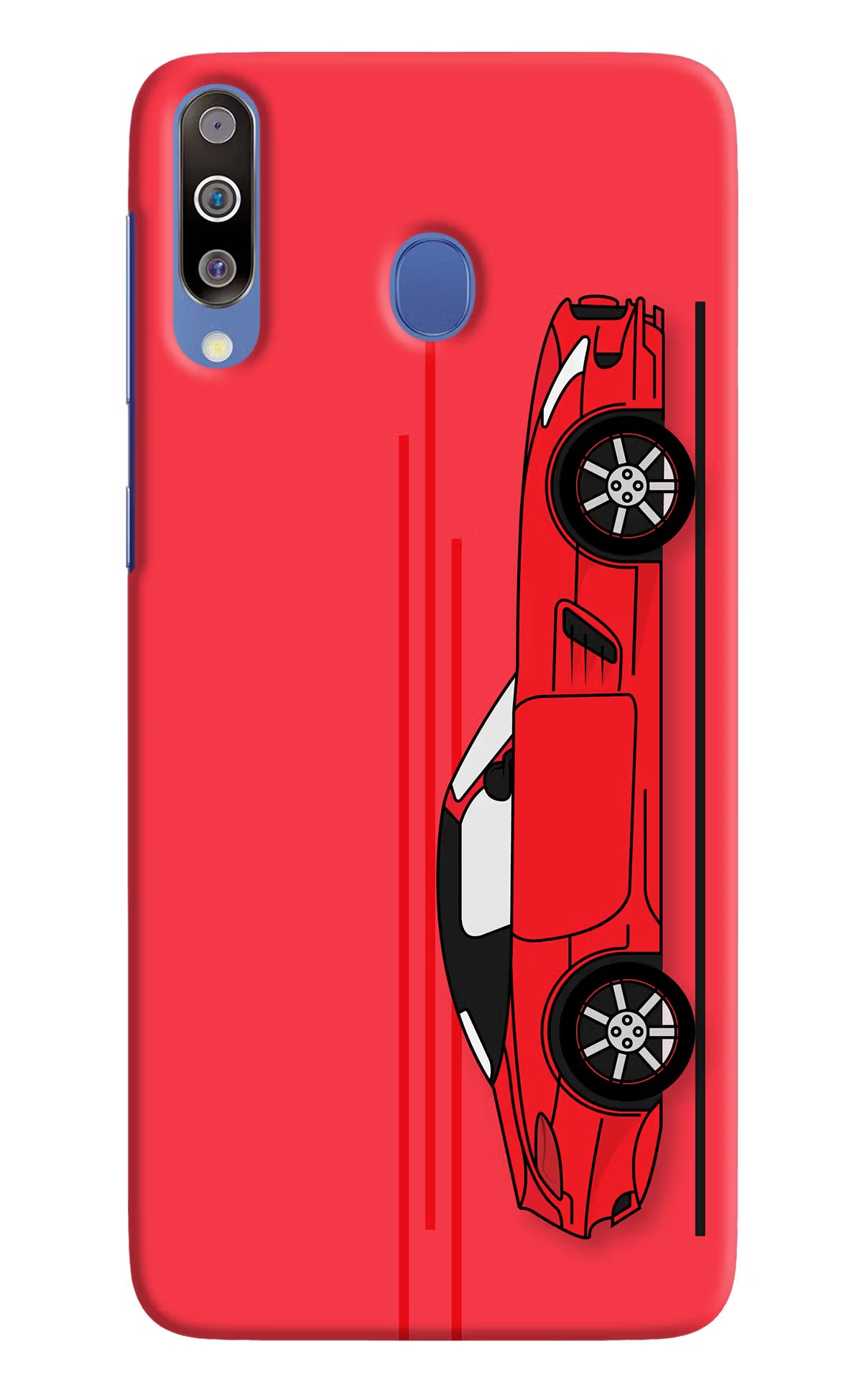 Red Velocity Samsung M30/A40s Hard Case Back Cover by Casekaro