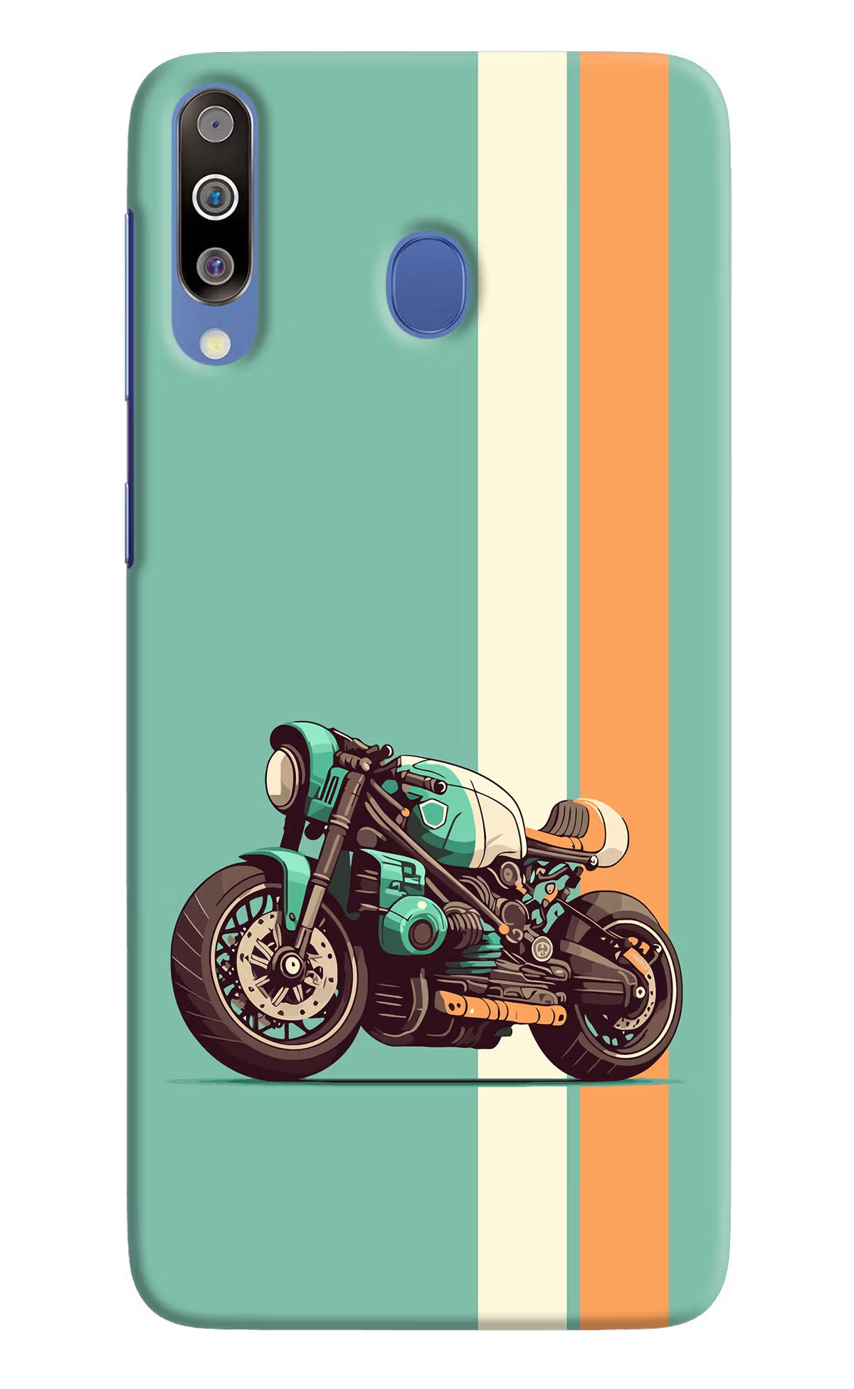 Striped Moto Drift Samsung M30/A40s Hard Case Back Cover by Casekaro