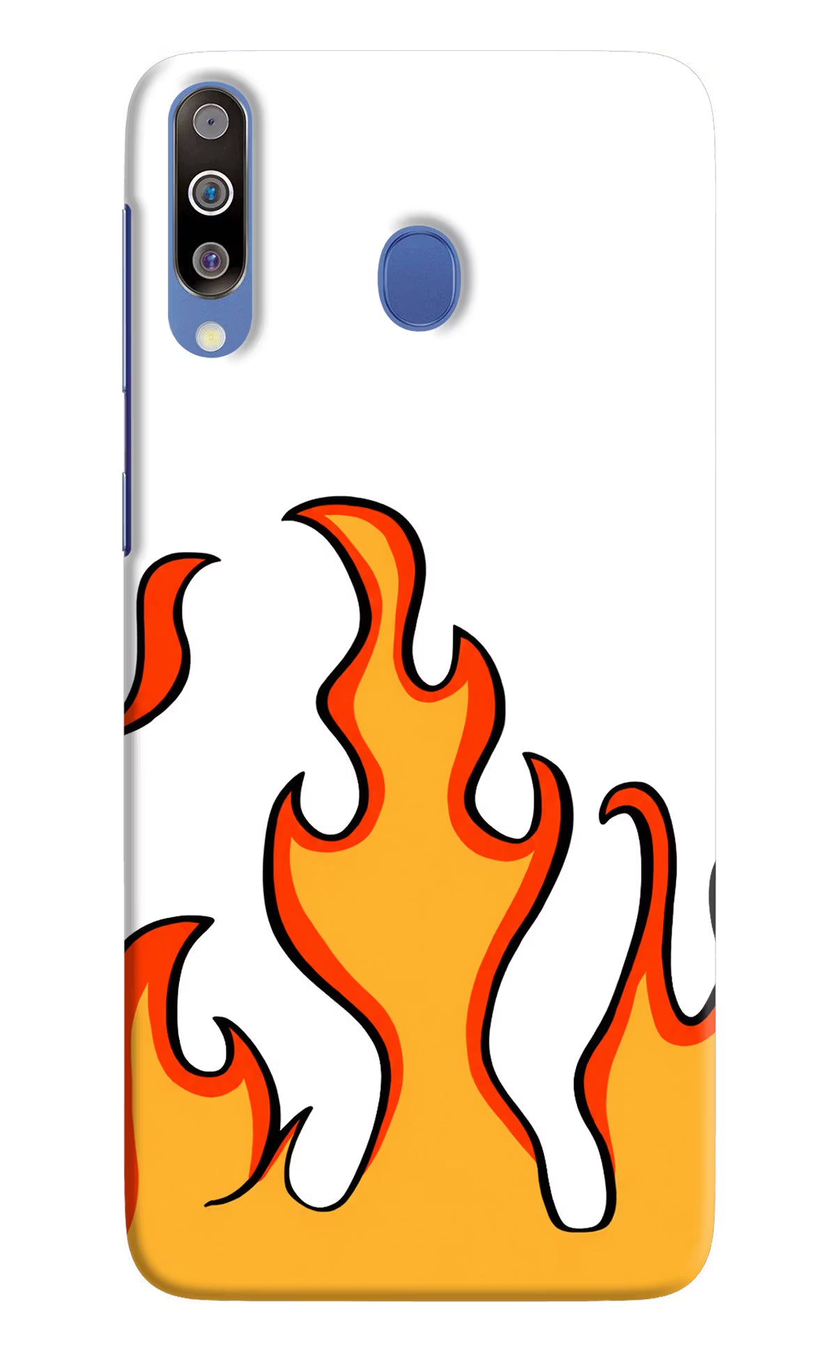 Fired Up – White Samsung M30/A40s Hard Case Back Cover by Casekaro