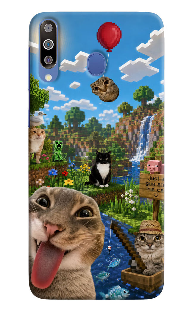 Minecraft Cat Chaos Samsung M30/A40s Hard Case Back Cover by Casekaro