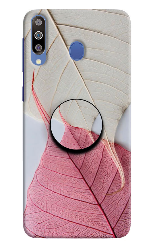 White Pink Leaf Samsung M30/A40s Pop Case by Casekaro