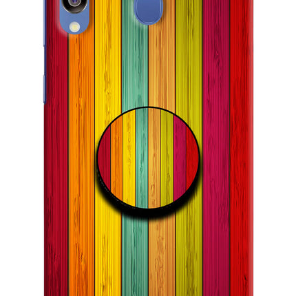 Multicolor Wooden Samsung M30/A40s Pop Case by Casekaro