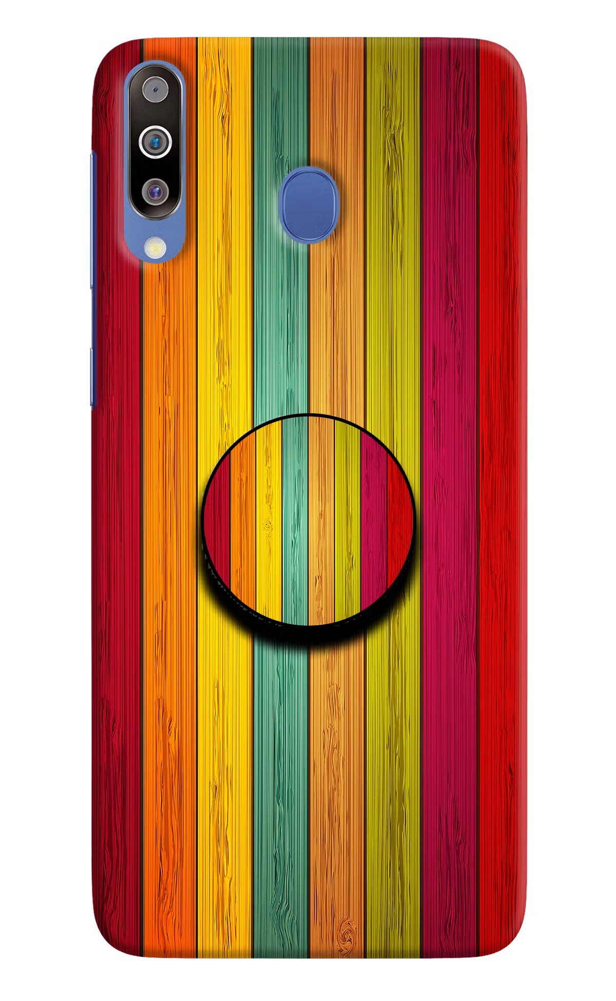 Multicolor Wooden Samsung M30/A40s Pop Case by Casekaro