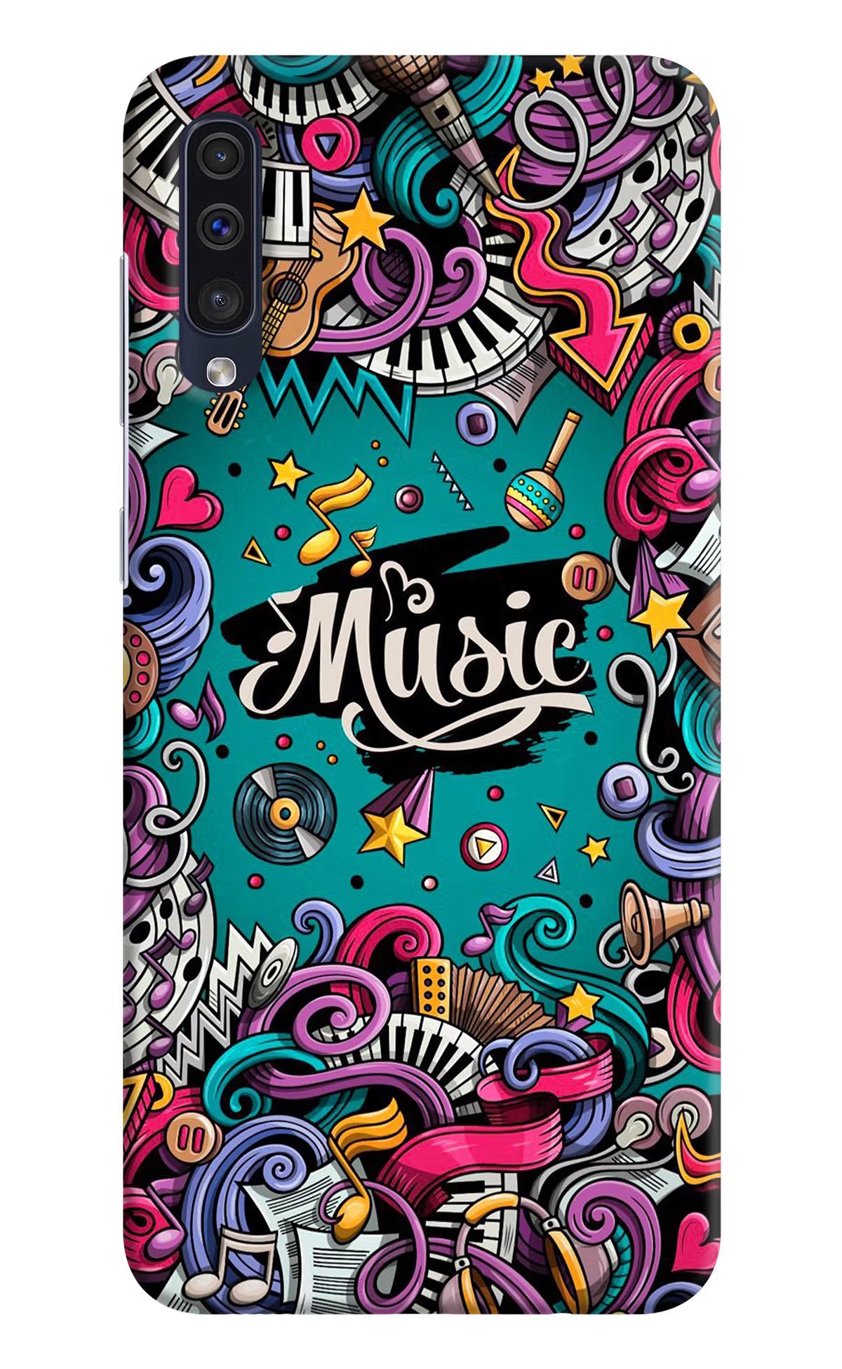 Music Graffiti Samsung A50/A50s/A30s Hard Case Back Cover by Casekaro