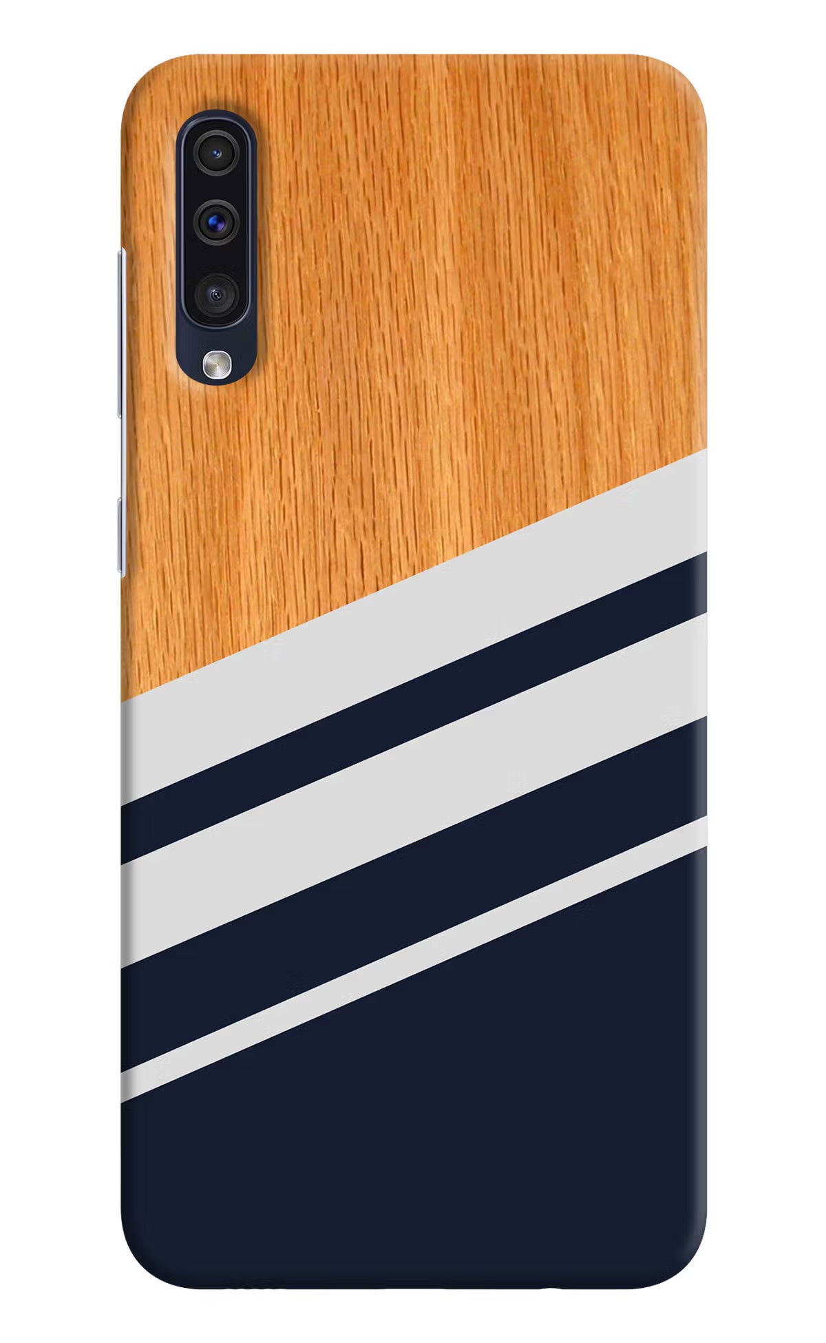 Blue and white wooden Samsung A50/A50s/A30s Hard Case Back Cover by Casekaro