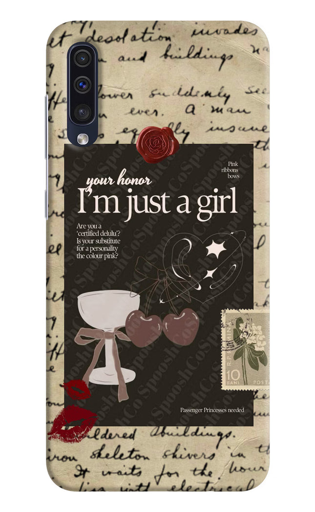 I am just a girl Samsung A50/A50s/A30s Hard Case Back Cover by Casekaro