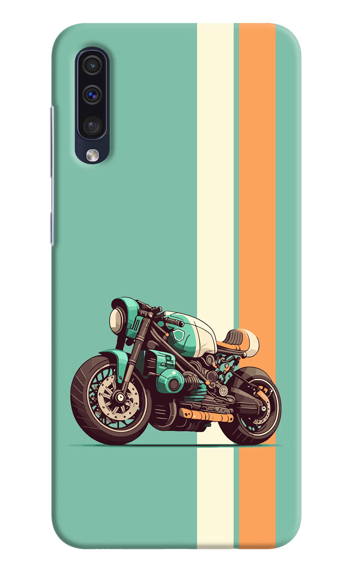 Striped Moto Drift Samsung A50/A50s/A30s Hard Case Back Cover by Casekaro