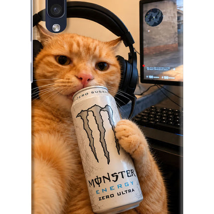 Gamer Cat Energy Samsung A50/A50s/A30s Hard Case Back Cover by Casekaro