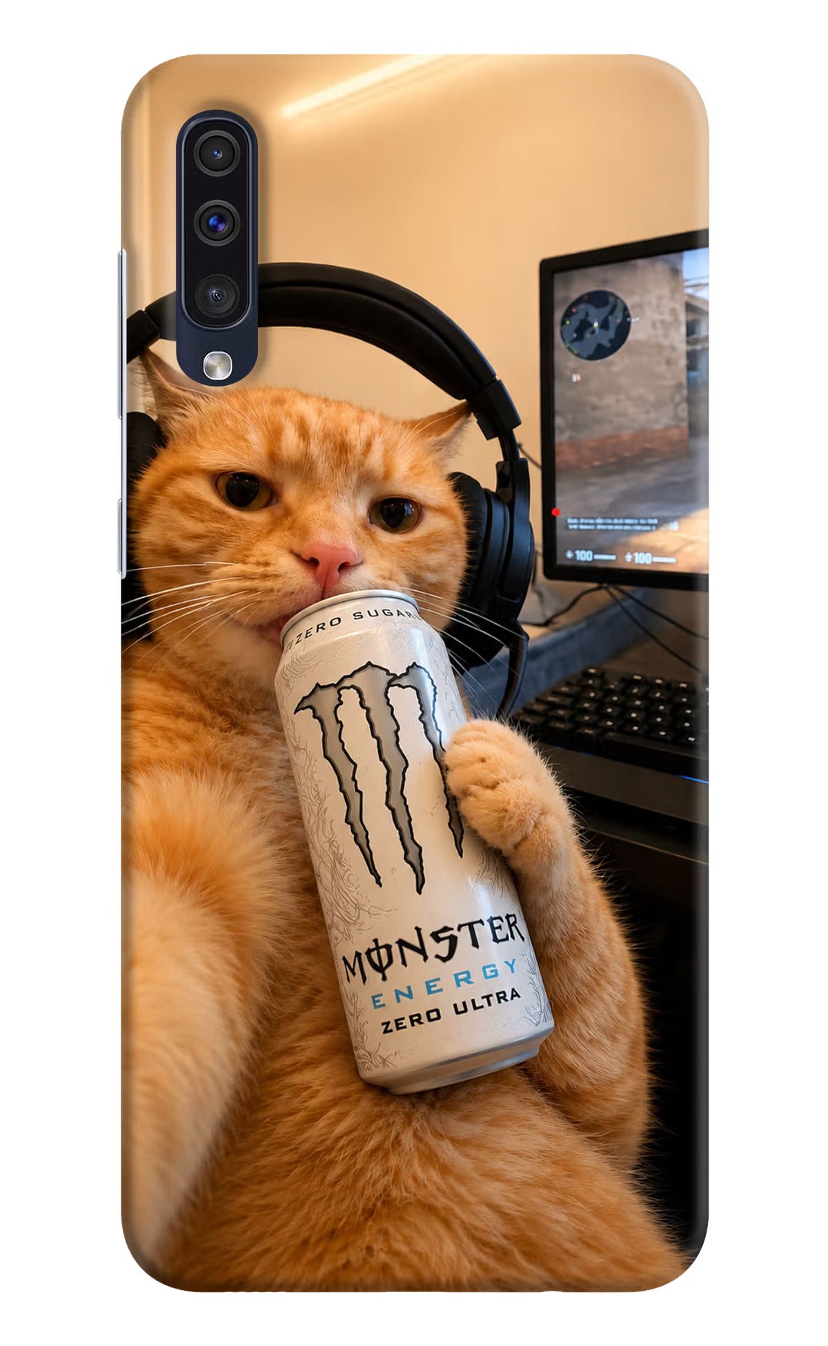 Gamer Cat Energy Samsung A50/A50s/A30s Back Cover