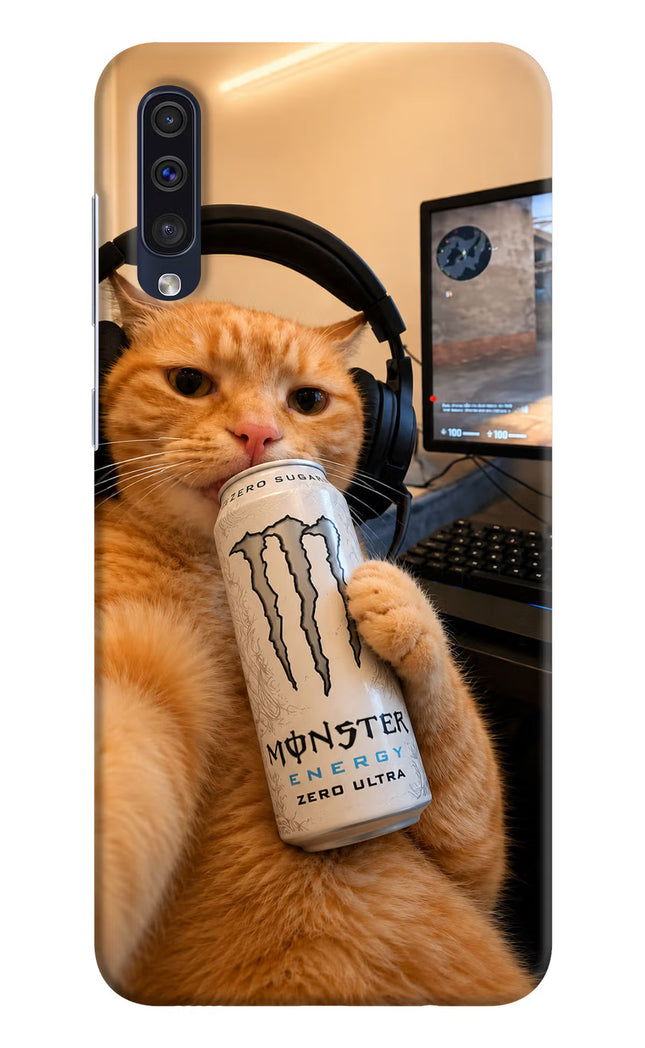 Gamer Cat Energy Samsung A50/A50s/A30s Hard Case Back Cover by Casekaro
