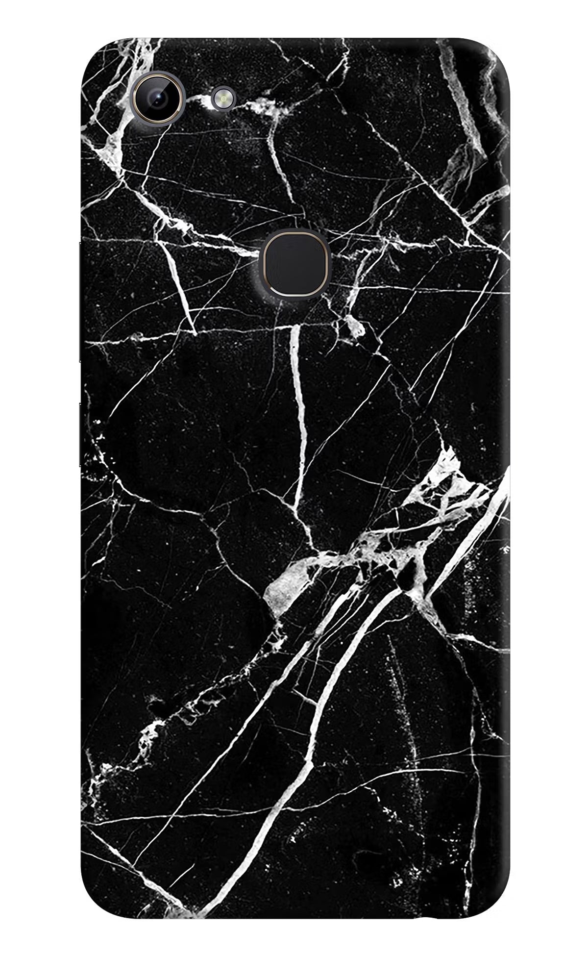 Black Marble Pattern Vivo Y81 Hard Case Back Cover by Casekaro