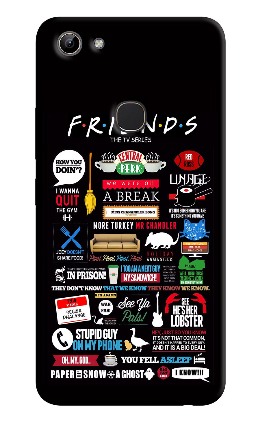 FRIENDS Vivo Y81 Back Cover, Hard case