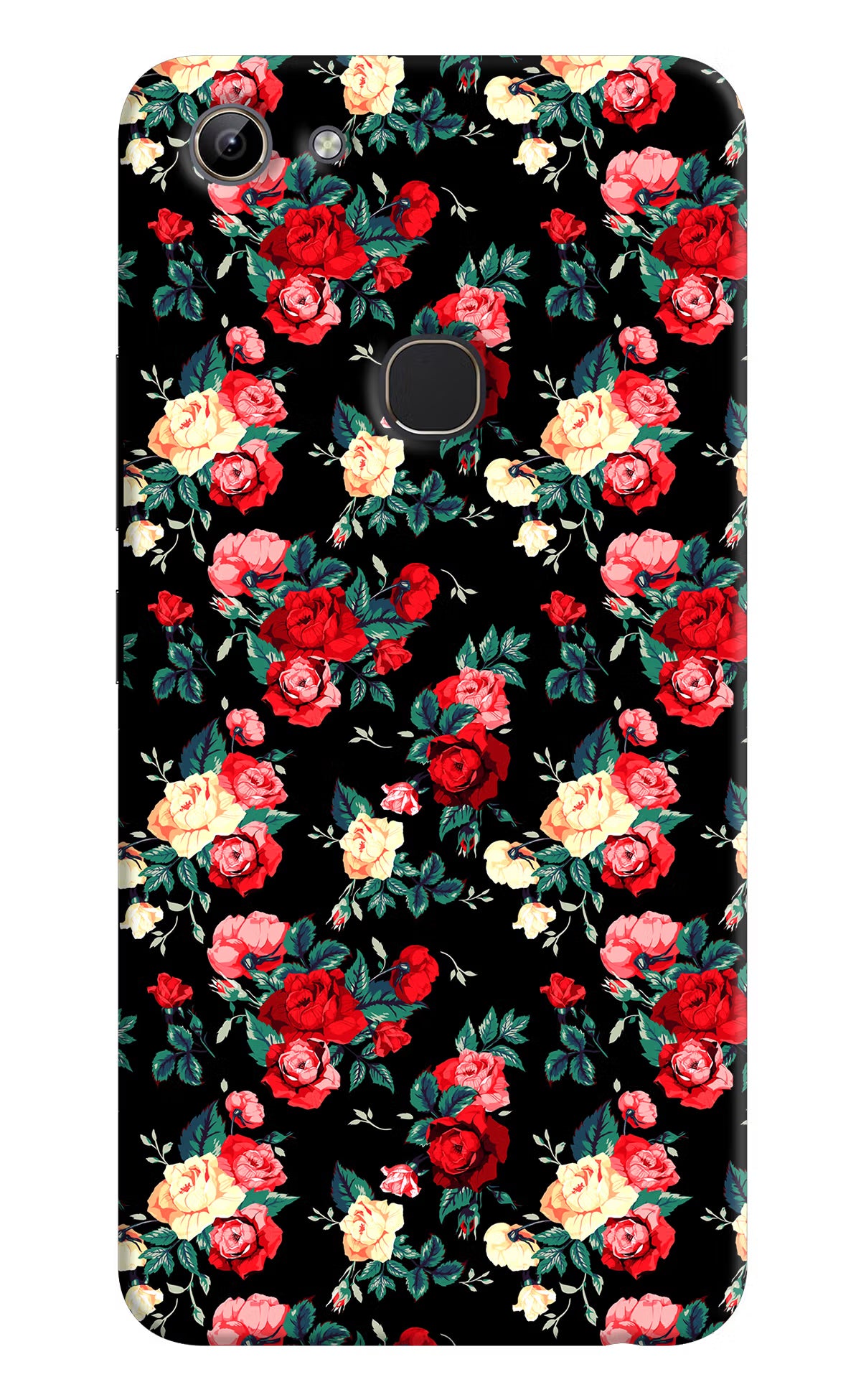 Rose Pattern Vivo Y81 Hard Case Back Cover by Casekaro