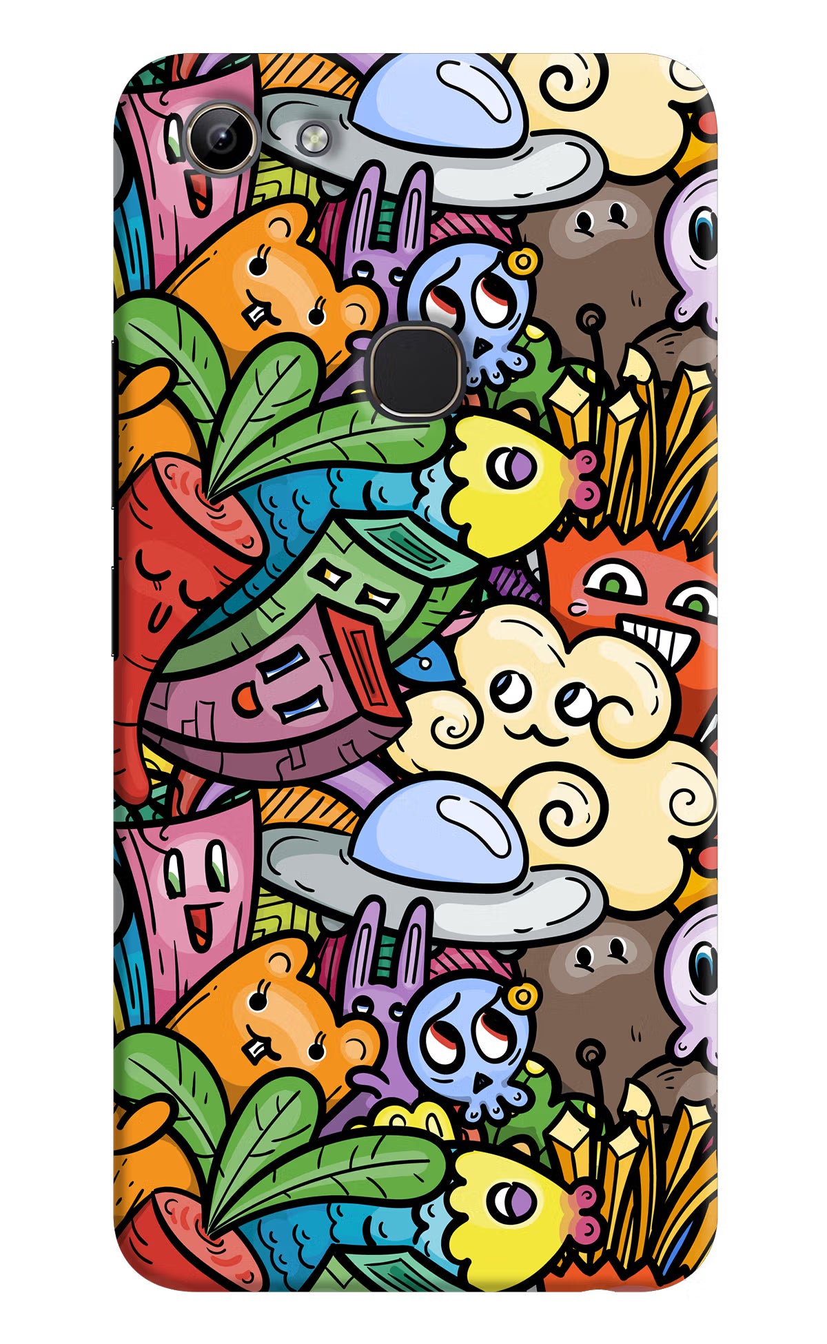 Veggie Doodle Vivo Y81 Hard Case Back Cover by Casekaro