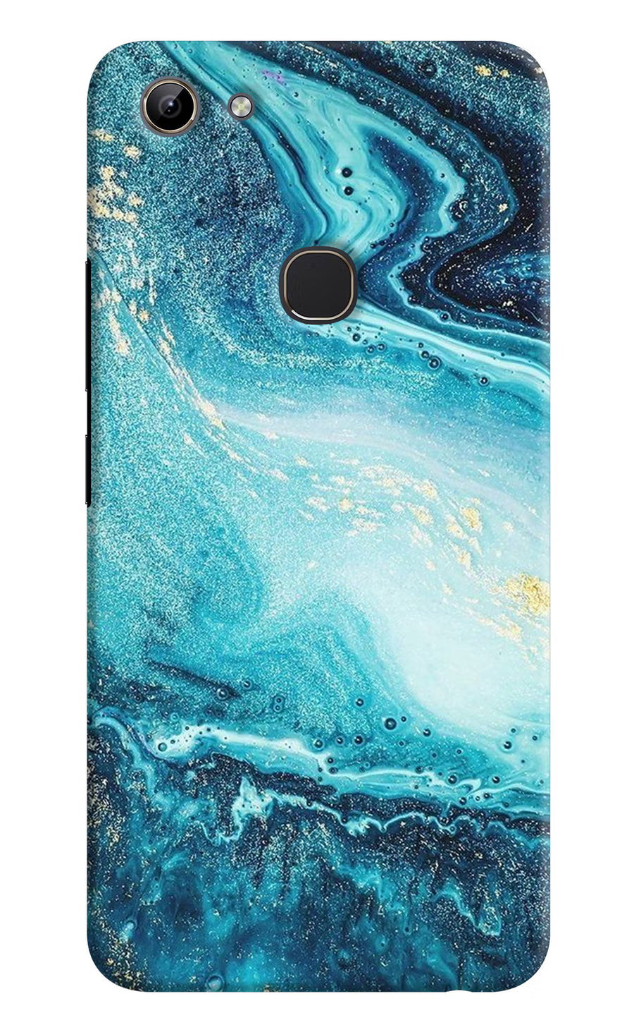 Blue Glitter Marble Vivo Y81 Back Cover, Hard case