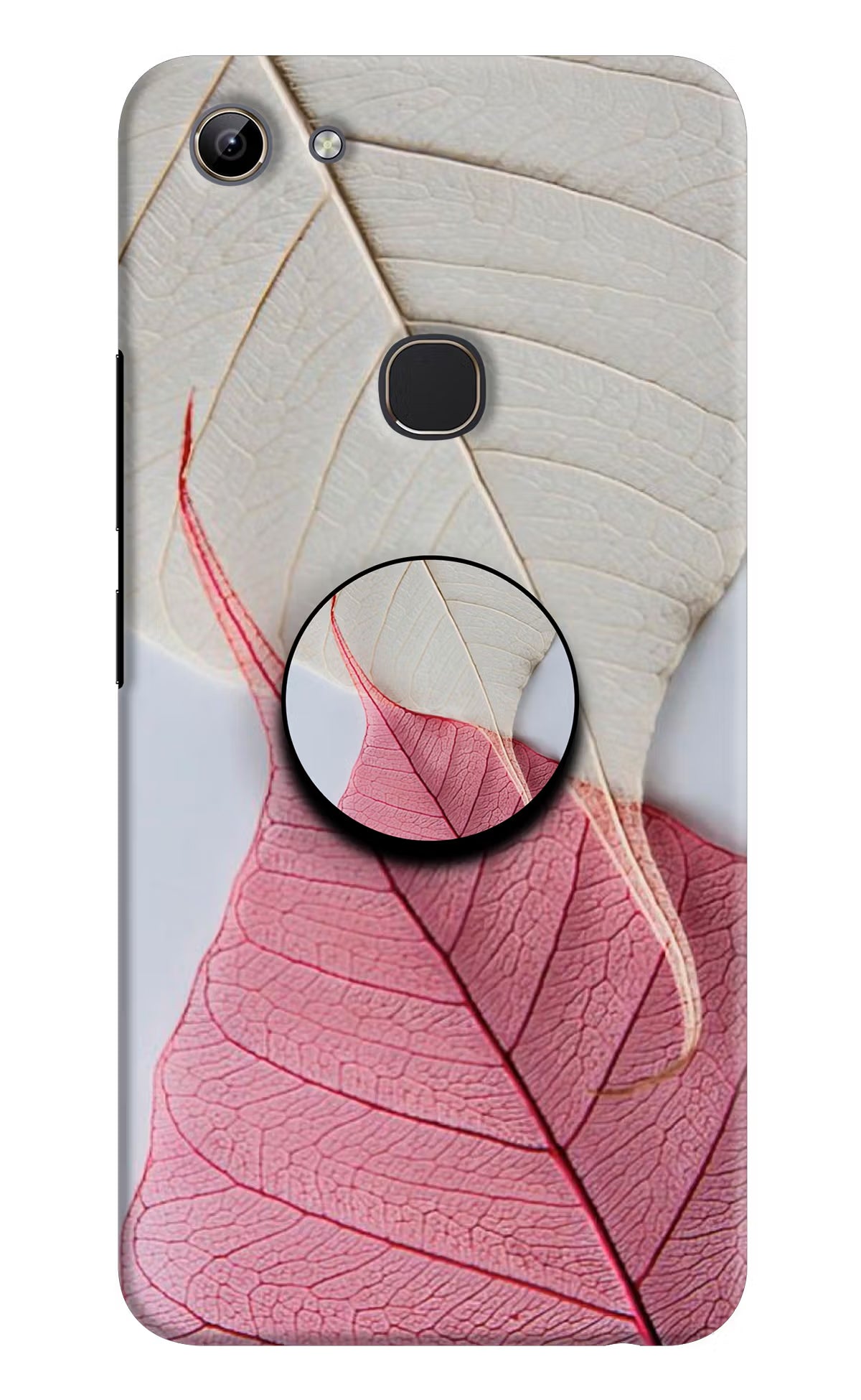 White Pink Leaf Vivo Y81 Pop Case by Casekaro