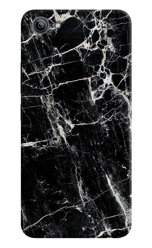 Black Marble Texture Vivo Y81i Hard Case Back Cover by Casekaro