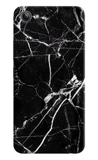 Black Marble Pattern Vivo Y81i Hard Case Back Cover by Casekaro