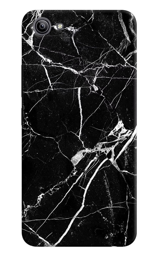 Black Marble Pattern Vivo Y81i Hard Case Back Cover by Casekaro