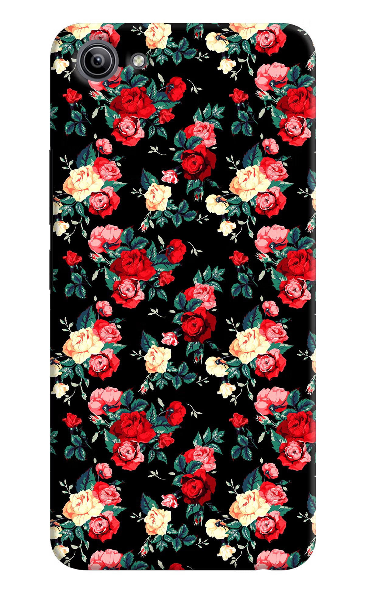 Rose Pattern Vivo Y81i Hard Case Back Cover by Casekaro