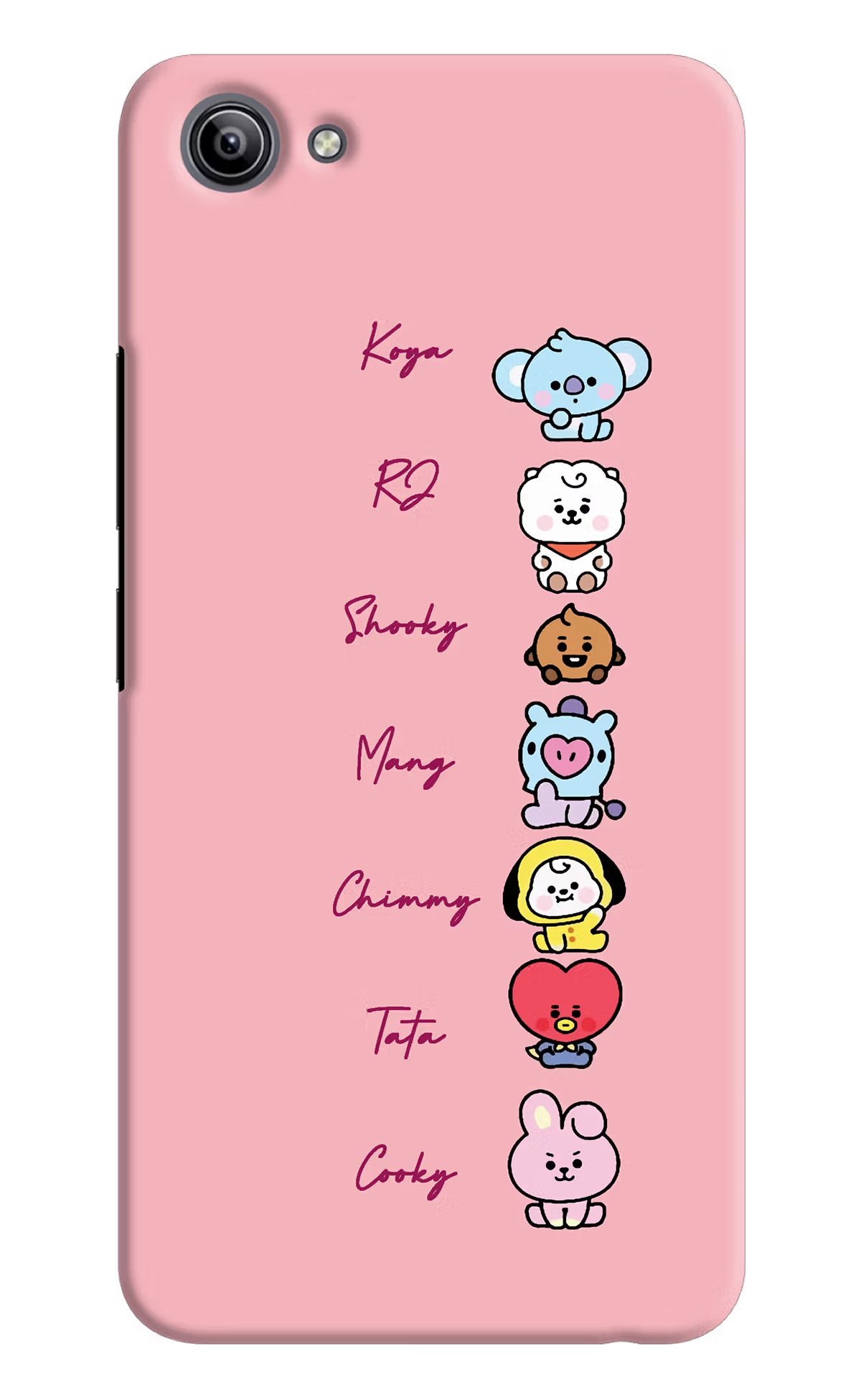 BTS names Vivo Y81i Hard Case Back Cover by Casekaro