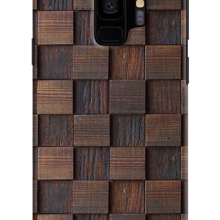 Wooden Cube Design Samsung S9 Hard Case Back Cover by Casekaro