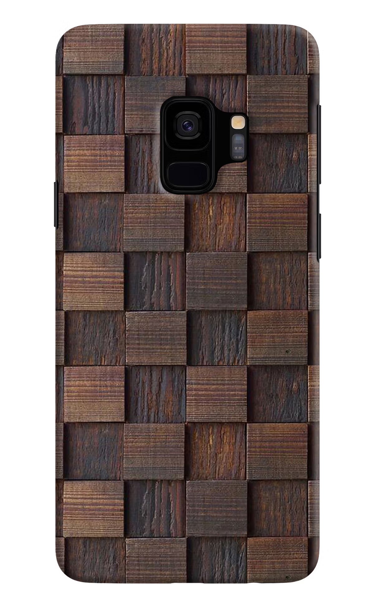 Wooden Cube Design Samsung S9 Hard Case Back Cover by Casekaro