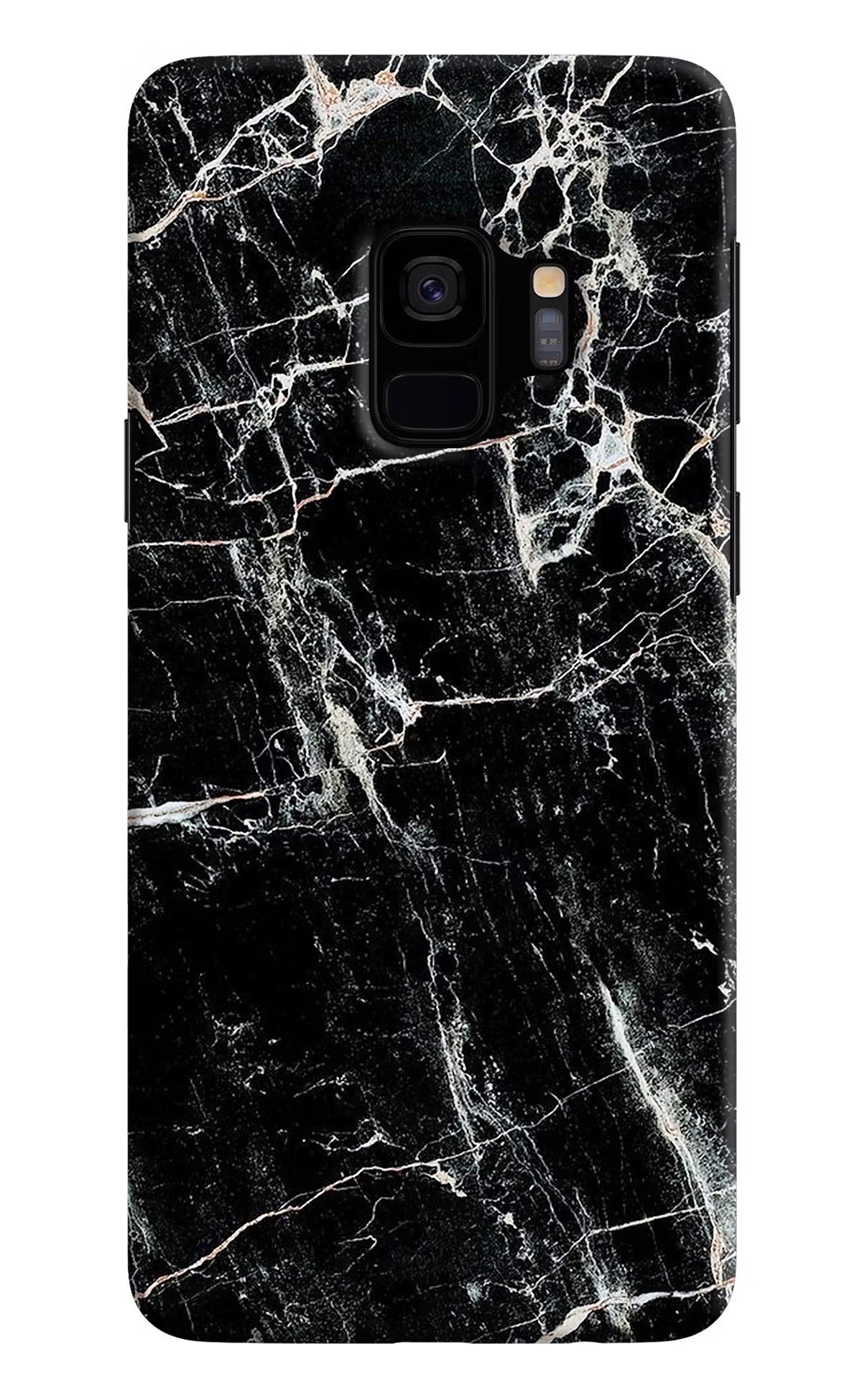 Black Marble Texture Samsung S9 Hard Case Back Cover by Casekaro