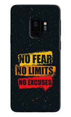 No Fear No Limits No Excuse Samsung S9 Hard Case Back Cover by Casekaro