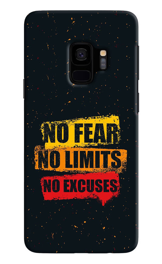 No Fear No Limits No Excuse Samsung S9 Hard Case Back Cover by Casekaro