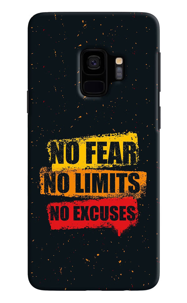 No Fear No Limits No Excuse Samsung S9 Hard Case Back Cover by Casekaro