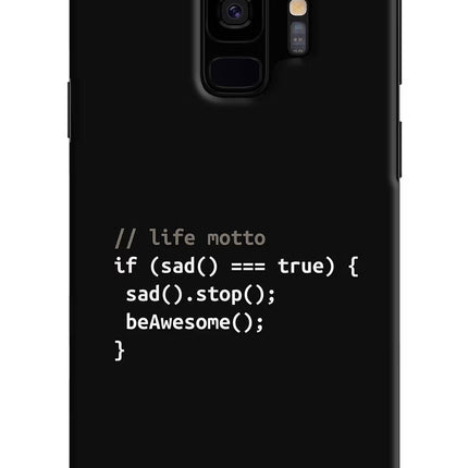 Life Motto Code Samsung S9 Hard Case Back Cover by Casekaro