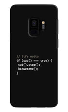 Life Motto Code Samsung S9 Hard Case Back Cover by Casekaro