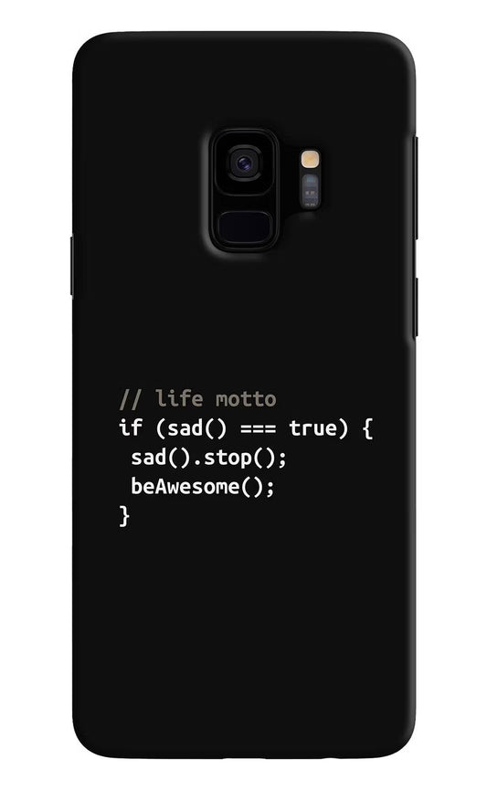 Life Motto Code Samsung S9 Hard Case Back Cover by Casekaro