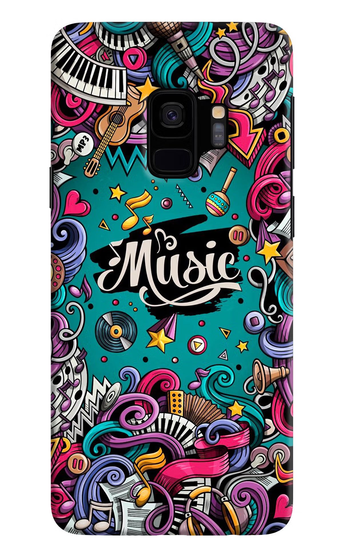 Music Graffiti Samsung S9 Hard Case Back Cover by Casekaro