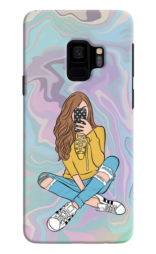 Selfie Girl Samsung S9 Hard Case Back Cover by Casekaro