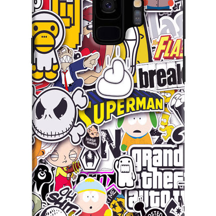 Sticker Bomb Samsung S9 Hard Case Back Cover by Casekaro