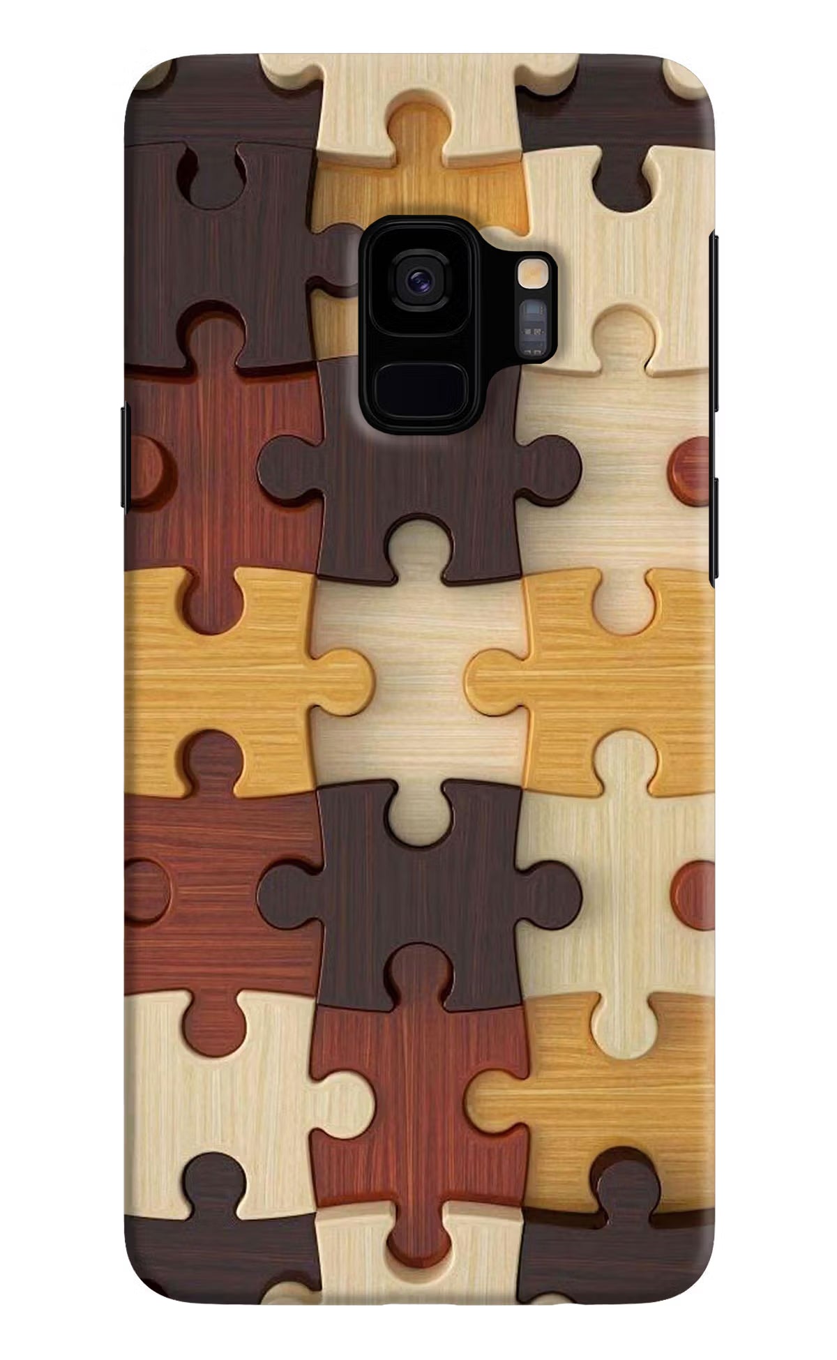 Wooden Puzzle Samsung S9 Hard Case Back Cover by Casekaro