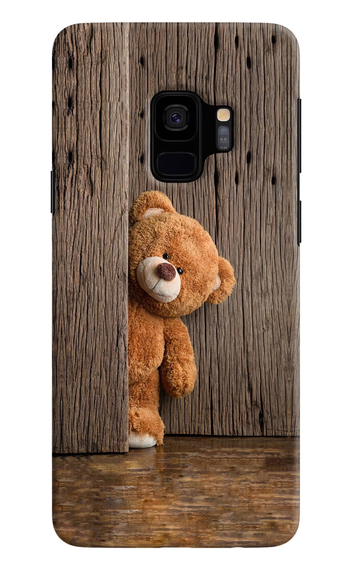 Teddy Wooden Samsung S9 Hard Case Back Cover by Casekaro