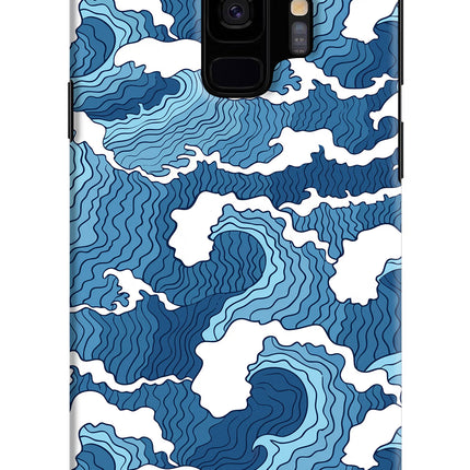 Blue Waves Samsung S9 Hard Case Back Cover by Casekaro