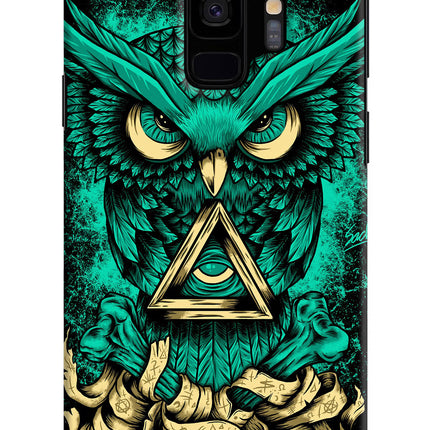 Green Owl Samsung S9 Hard Case Back Cover by Casekaro
