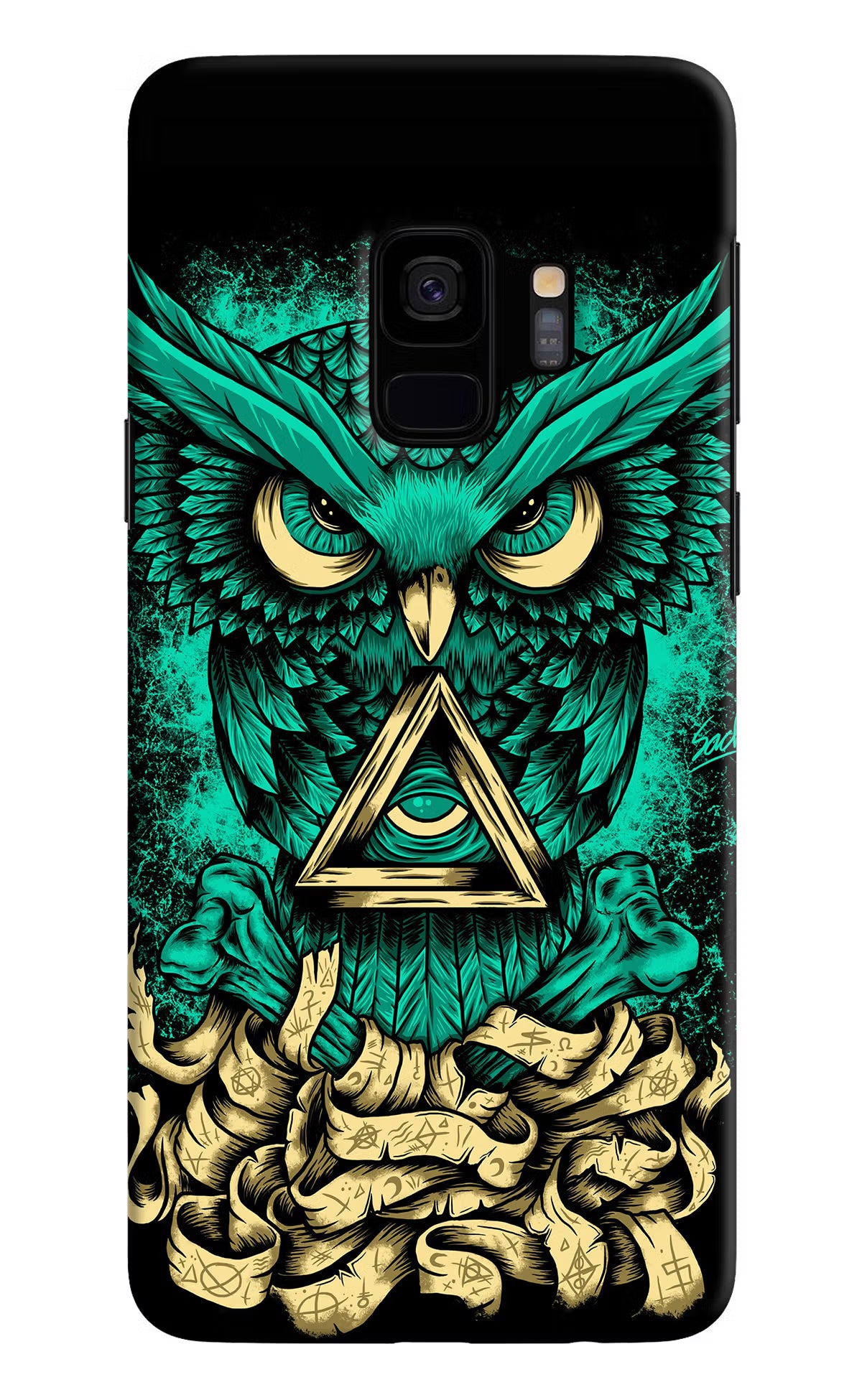 Green Owl Samsung S9 Hard Case Back Cover by Casekaro
