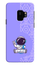 Cute Astronaut Chilling Samsung S9 Hard Case Back Cover by Casekaro