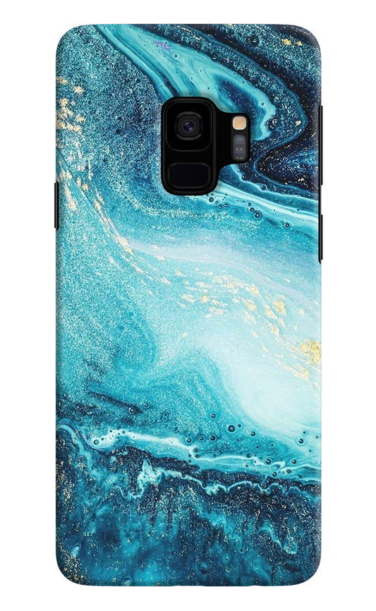 Blue Glitter Marble Samsung S9 Hard Case Back Cover by Casekaro