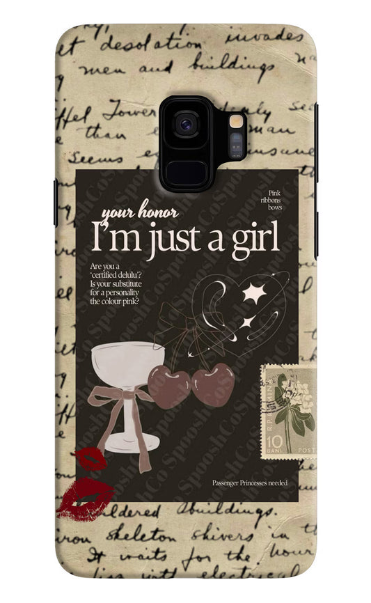 I am just a girl Samsung S9 Hard Case Back Cover by Casekaro